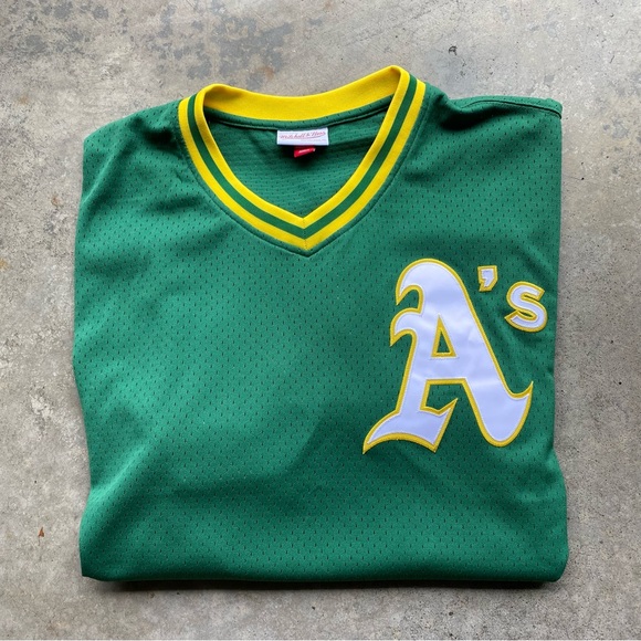 1991 Rickey Henderson #24 A's Mitchell & Ness Authentic Batting Jersey $100 2XL - Picture 1 of 8